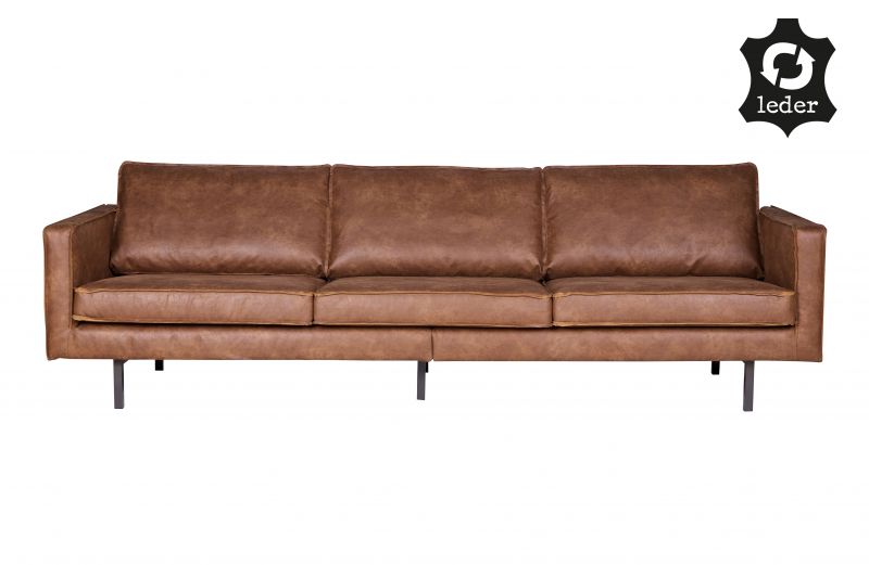 BERLIN SOFA RECYCLE LEATHER COGNAC 277 - CONTEMPORARY SOFA